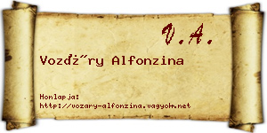 Vozáry Alfonzina névjegykártya